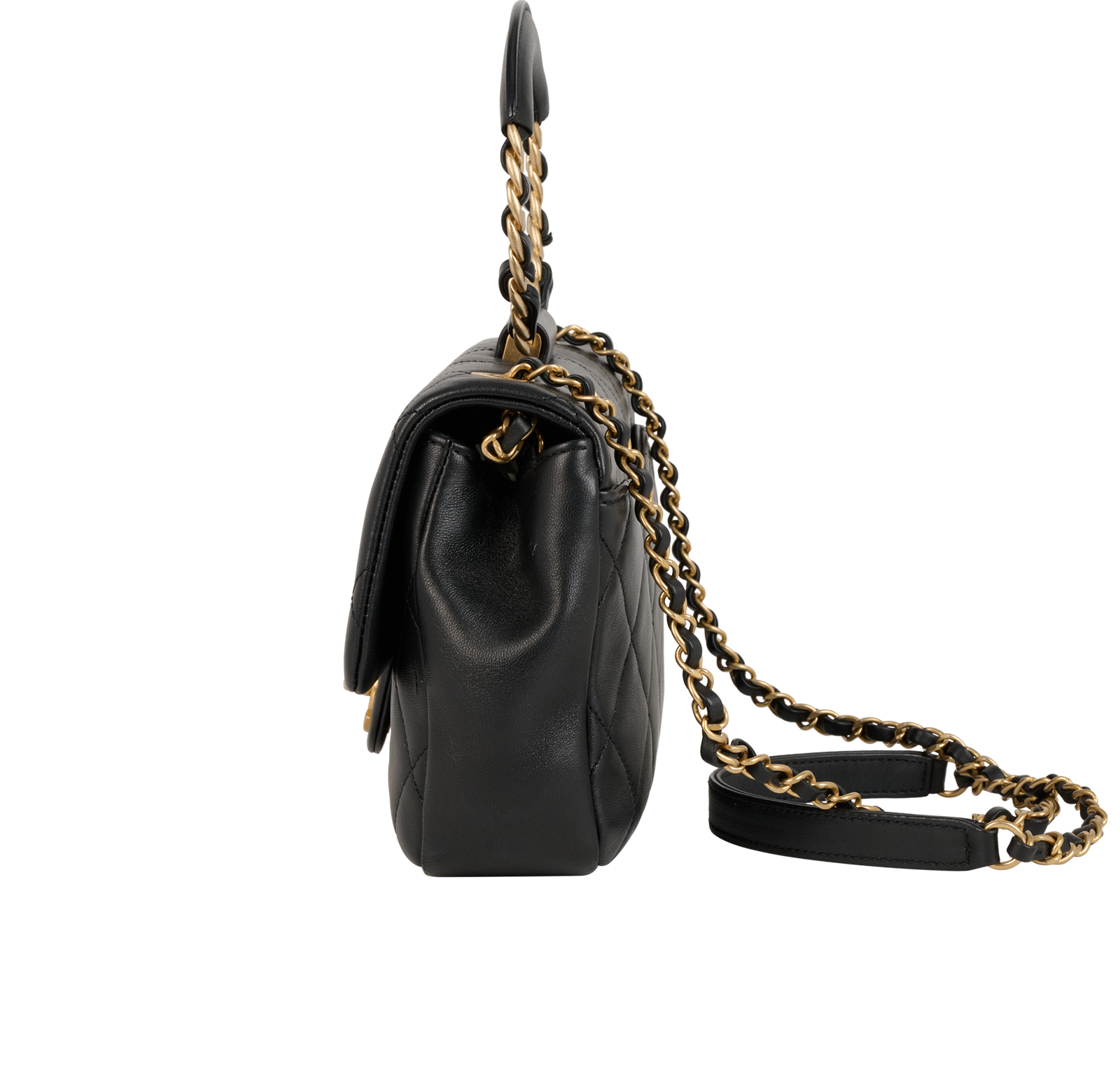 Top Handle Flap, &pound;3,500, Handbags, Black, Lambskin Leather, Bottom view